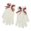 White woolen gloves for warmth and cold protection, thickened knitted for women in autumn and winter Item Picture